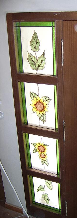 Sunflowers Glass Art by Justyna Pastuszka