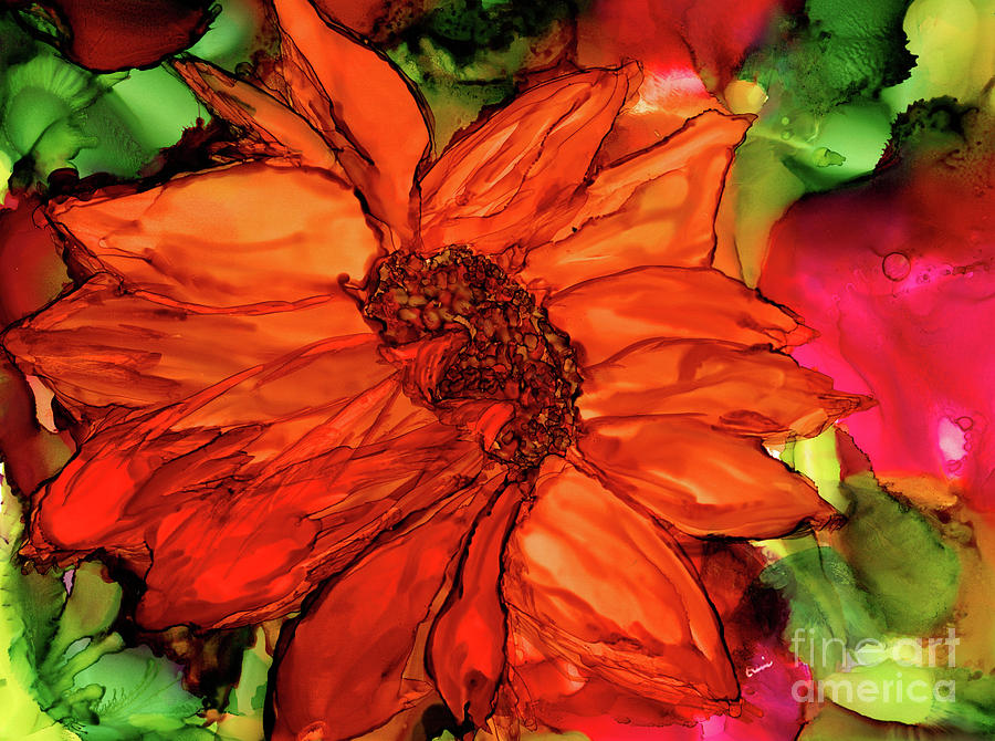 Sunflowers Last Bloom 2 Painting by Eunice Warfel