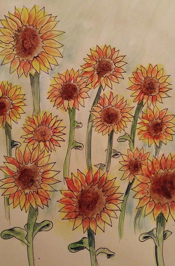 Summer Painting - Sunflowers by Libby Sealy