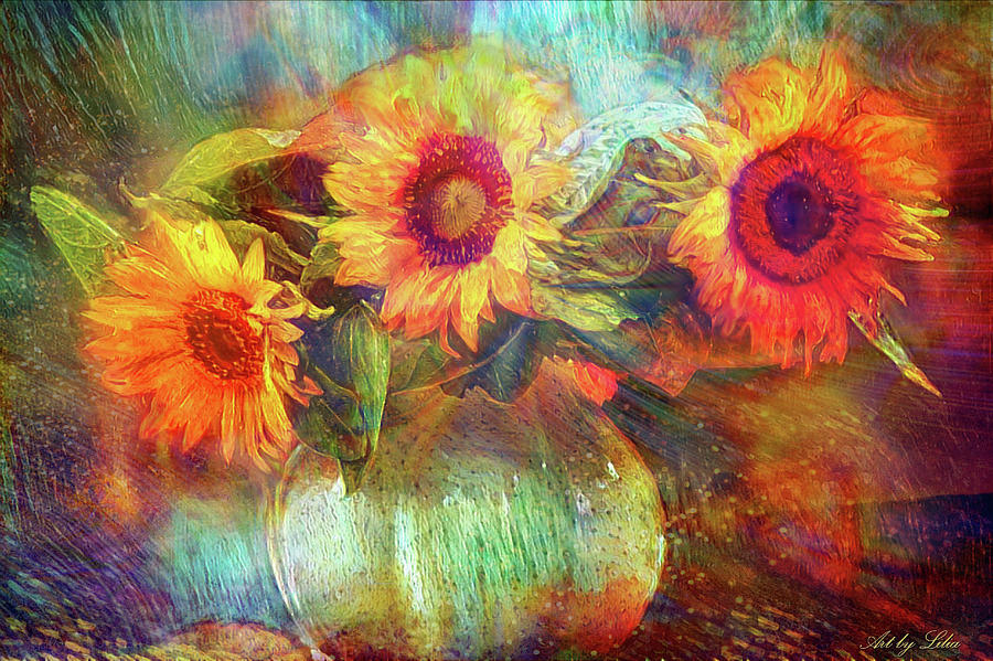 Sunflowers Mixed Media by Lilia S