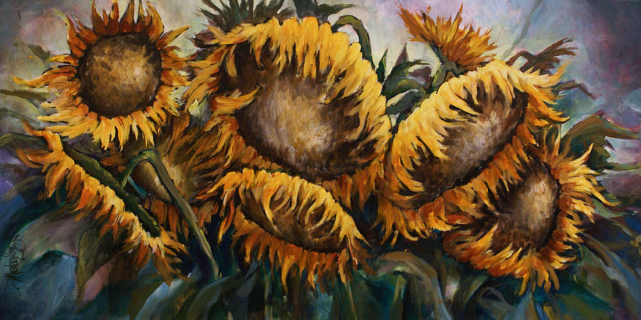 Sunflowers Painting by Michael Lang