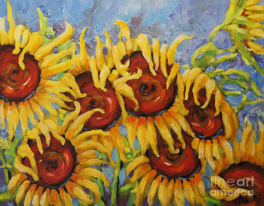 Sunflowers Modern Painting by Richard T Pranke
