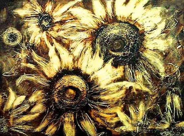 Flower Painting - Sunflowers by Nelu Gradeanu