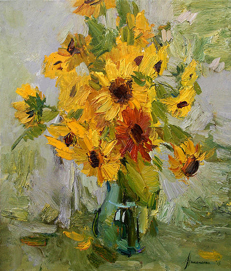 Sunflowers Painting by Nina Nikonenko - Fine Art America