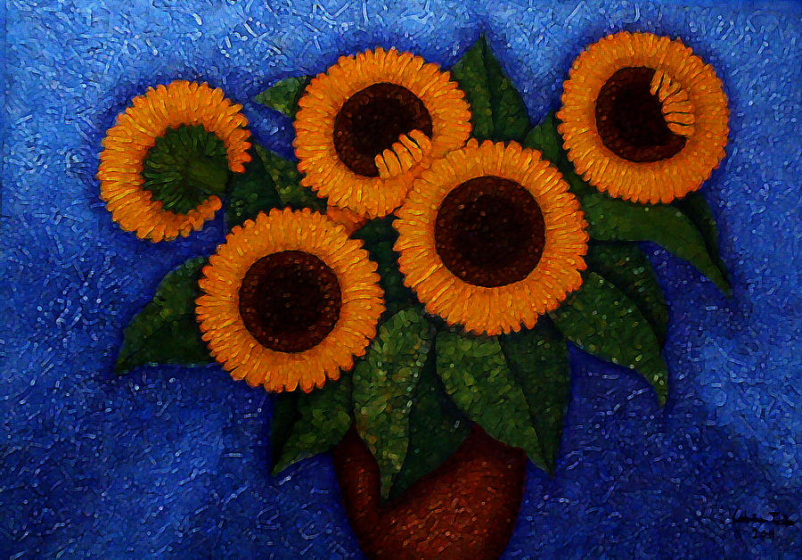 Flower Painting - Sunflowers of my hope II by Madalena Lobao-Tello