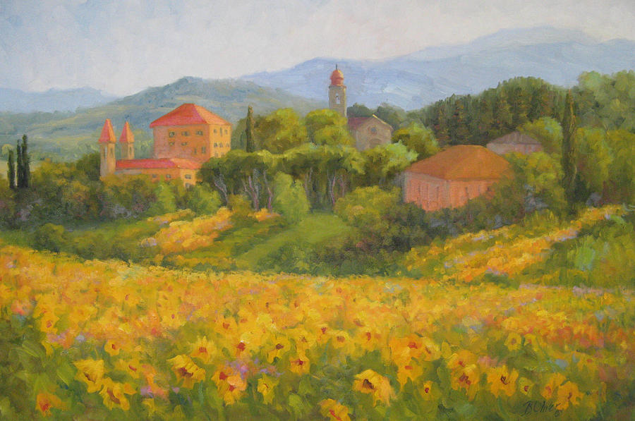 Flower Painting - Sunflowers of Tuscany by Bunny Oliver