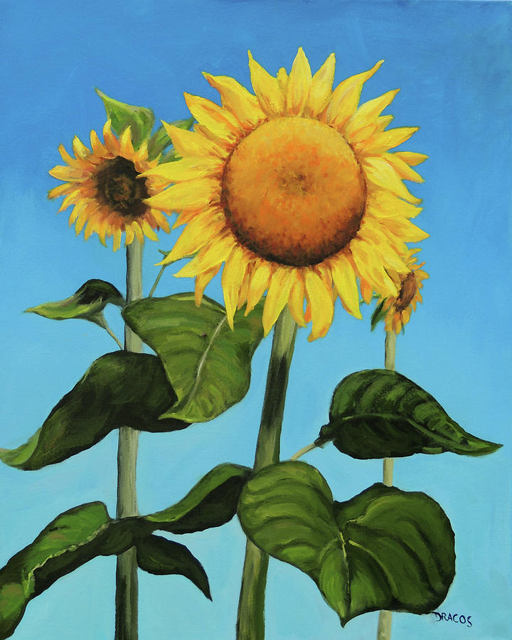 Sunflowers on a Summer Day Painting by Dottie Dracos - Fine Art America