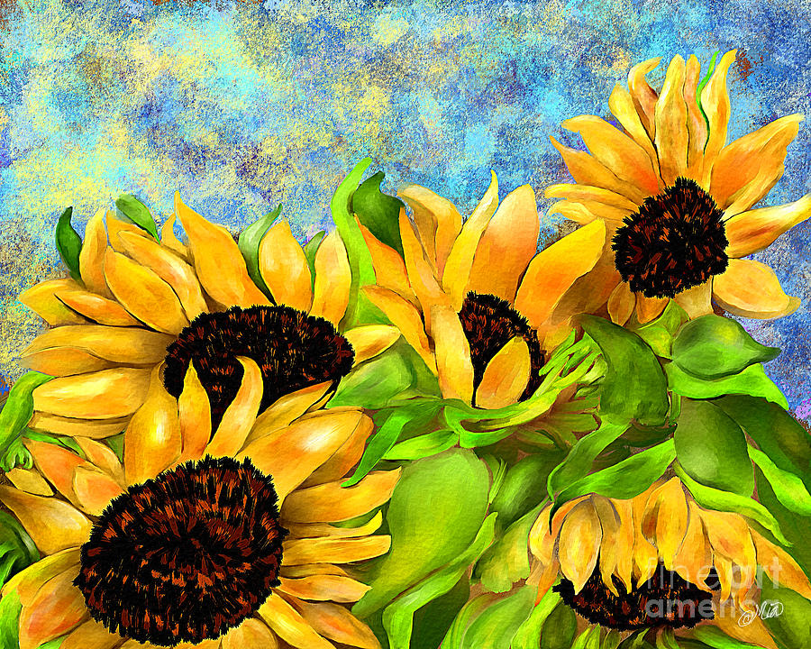 Sunflowers On Holiday Digital Art By Mia Hansen Fine Art America 0103