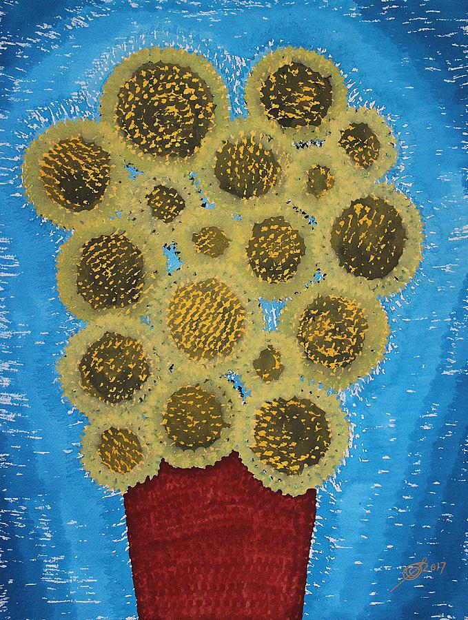 Sunflowers original painting Painting by Sol Luckman