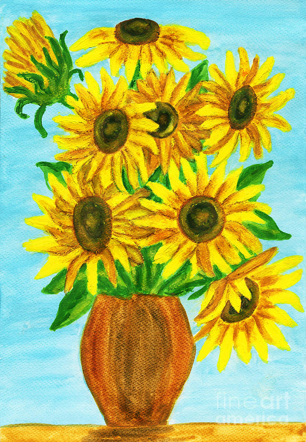 Sunflowers, painting Painting by Irina Afonskaya