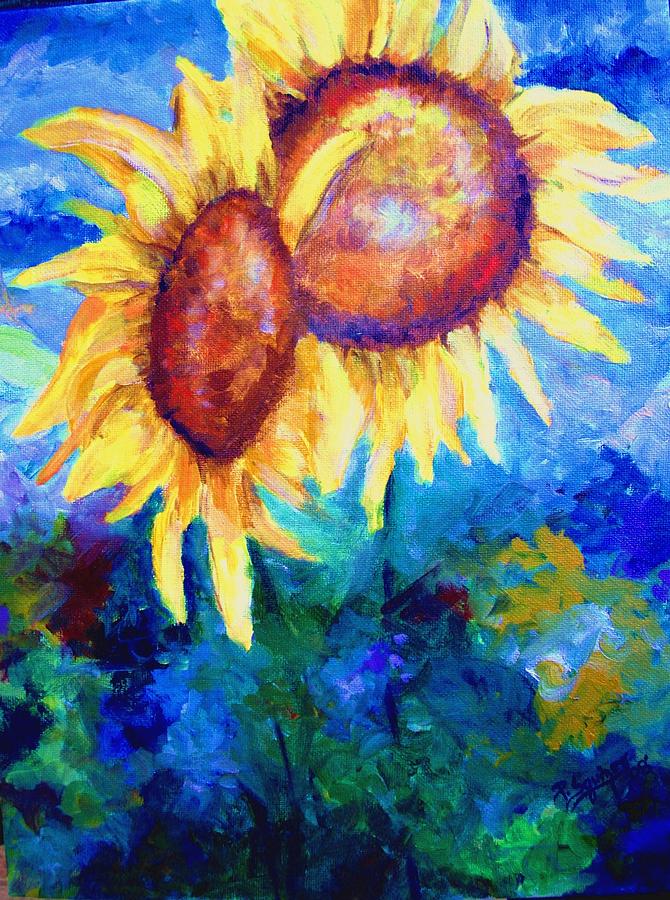 Flower Painting - Sunflowers by Pamela  Squires