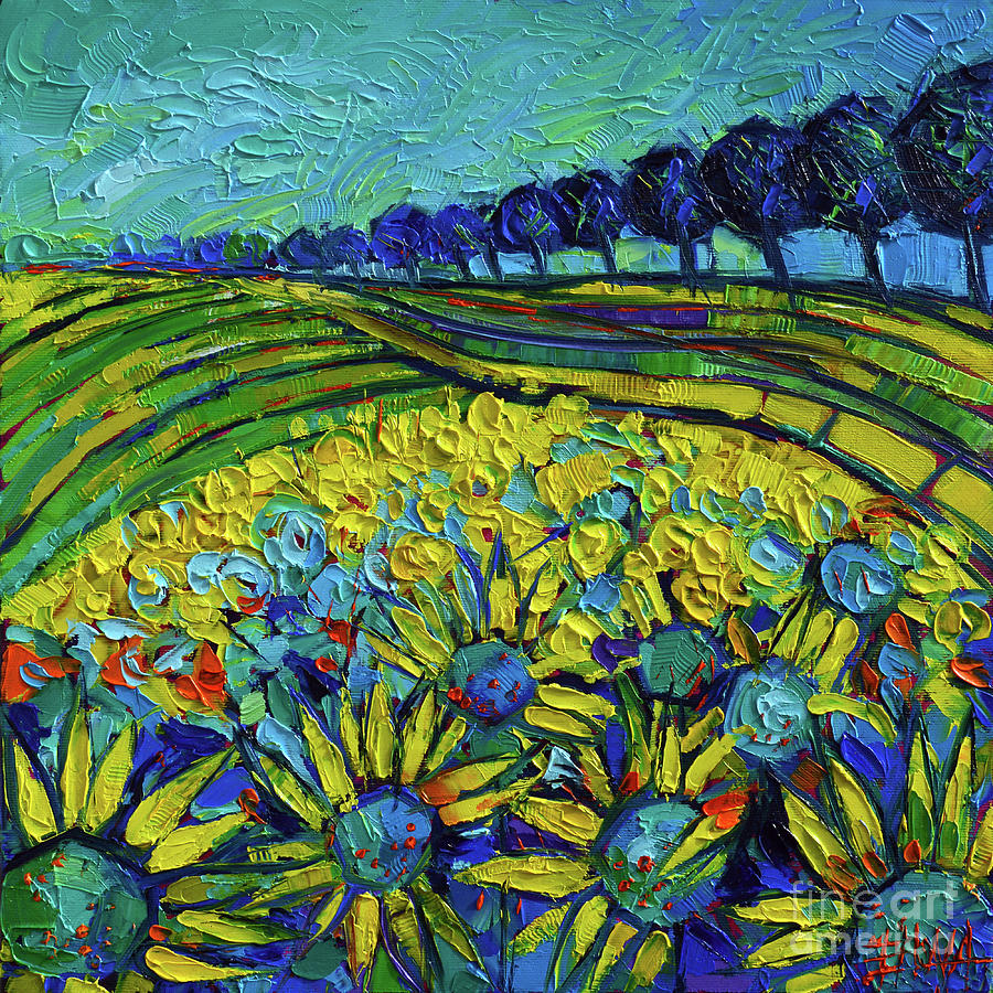 Sunflower Painting - Sunflowers Phantasmagoria by Mona Edulesco