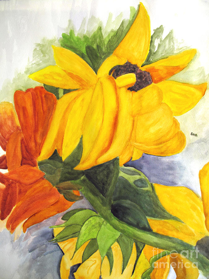 Sunflowers Painting by Sandy McIntire