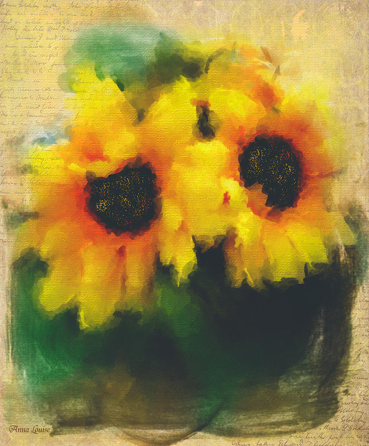 Sunflowers Softly Photograph by Anna Louise