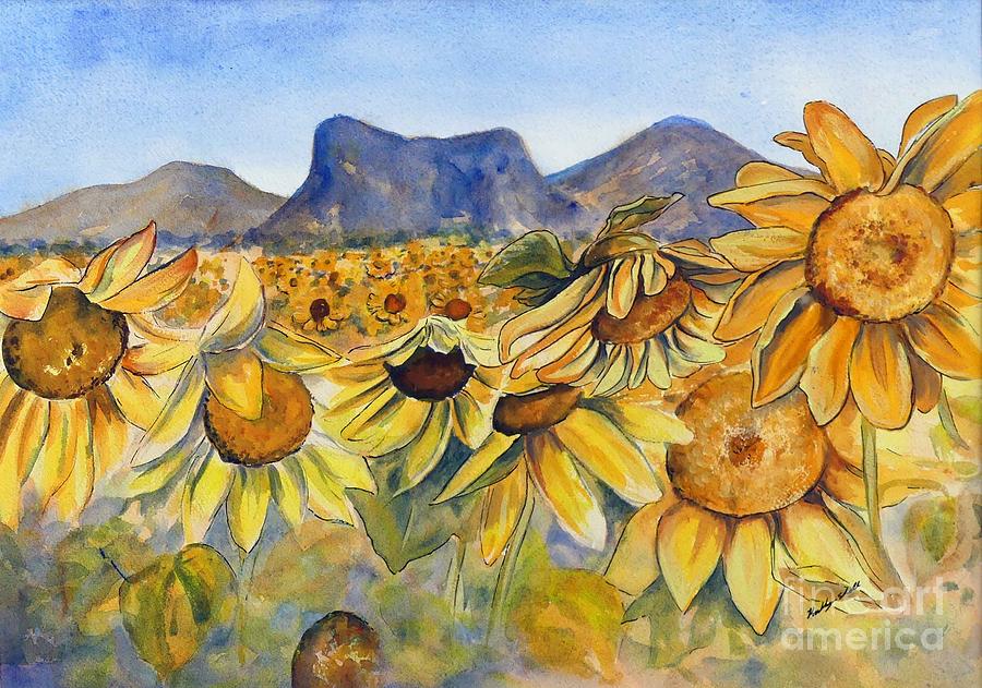 Sunflowers Springsure, Queensland Painting by Ryn Shell
