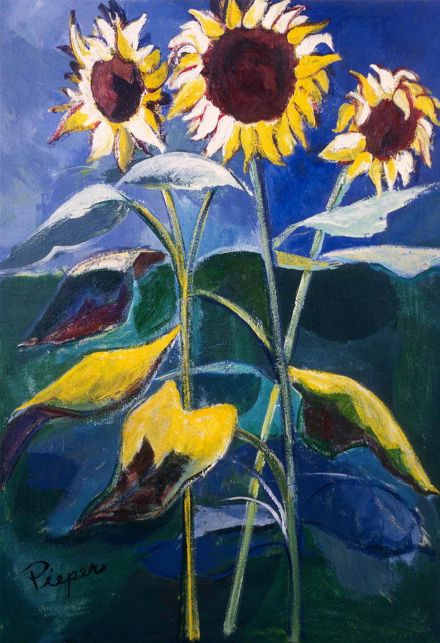 Sunflowers Standing Tall Painting by Betty Pieper