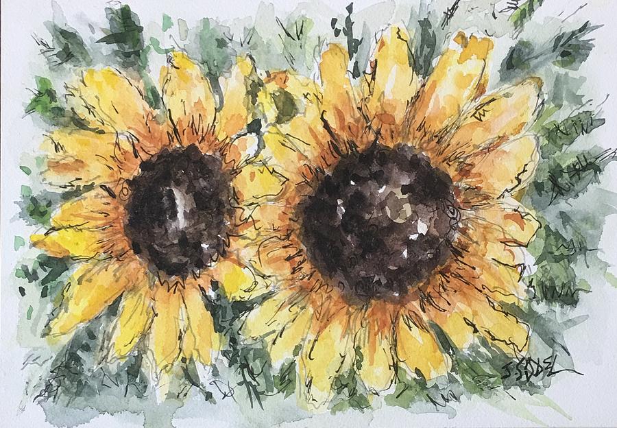 Floral Painting - Sunflowers by Stephanie Sodel