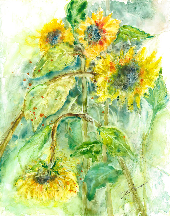 Sunflowers Painting by Susan Blackaller-Johnson