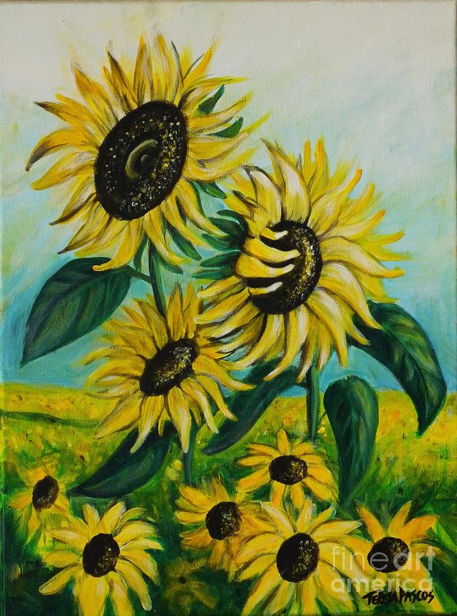 Flower Painting - Sunflowers by Teresa Pascos