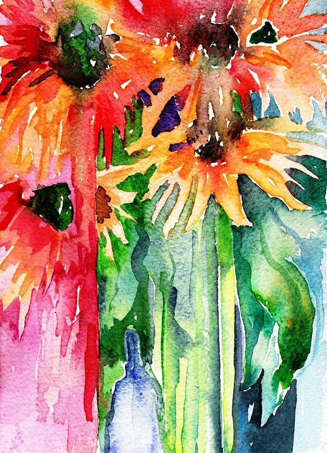 Sunflowers Painting - Sunflowers by Trudi Doyle