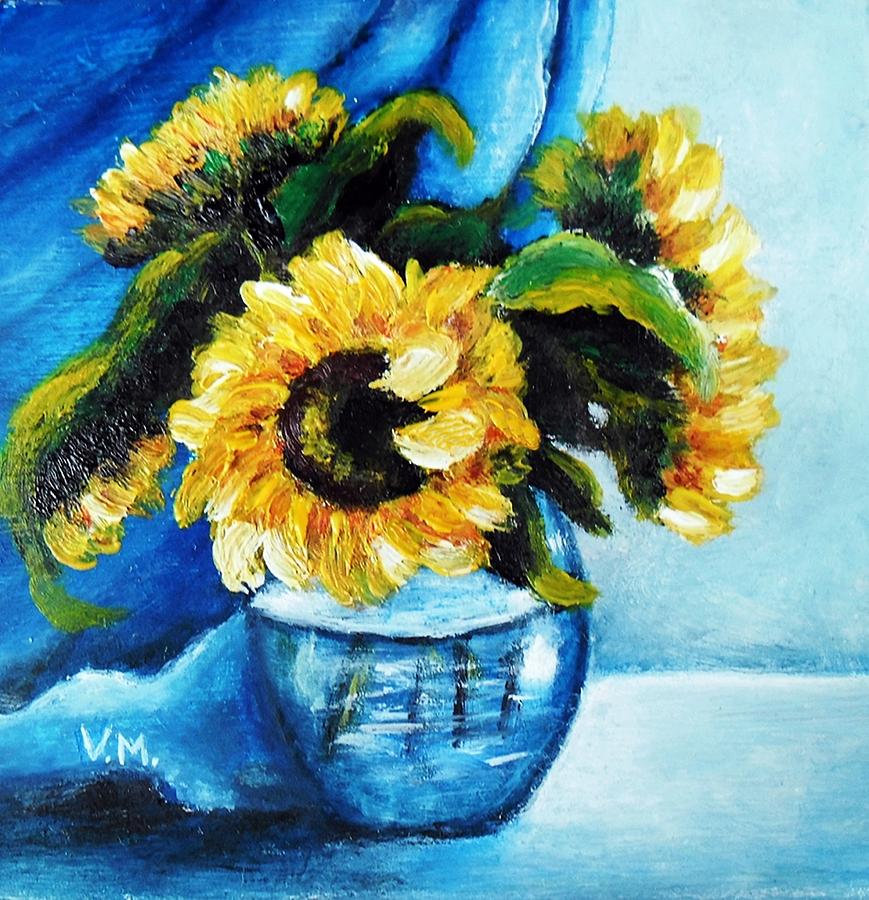 Flower Painting - Sunflowers by Vesna Martinjak