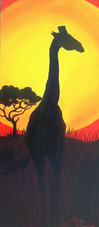 Sunful Giraffe Painting by James Dunbar
