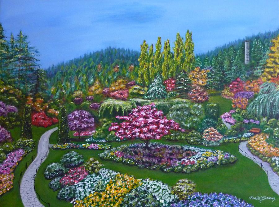Sunken Garden Painting by Amelie Simmons