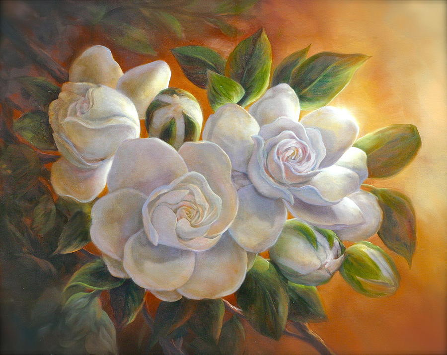 Sunkissed Gardenia Painting by Lynne Pittard