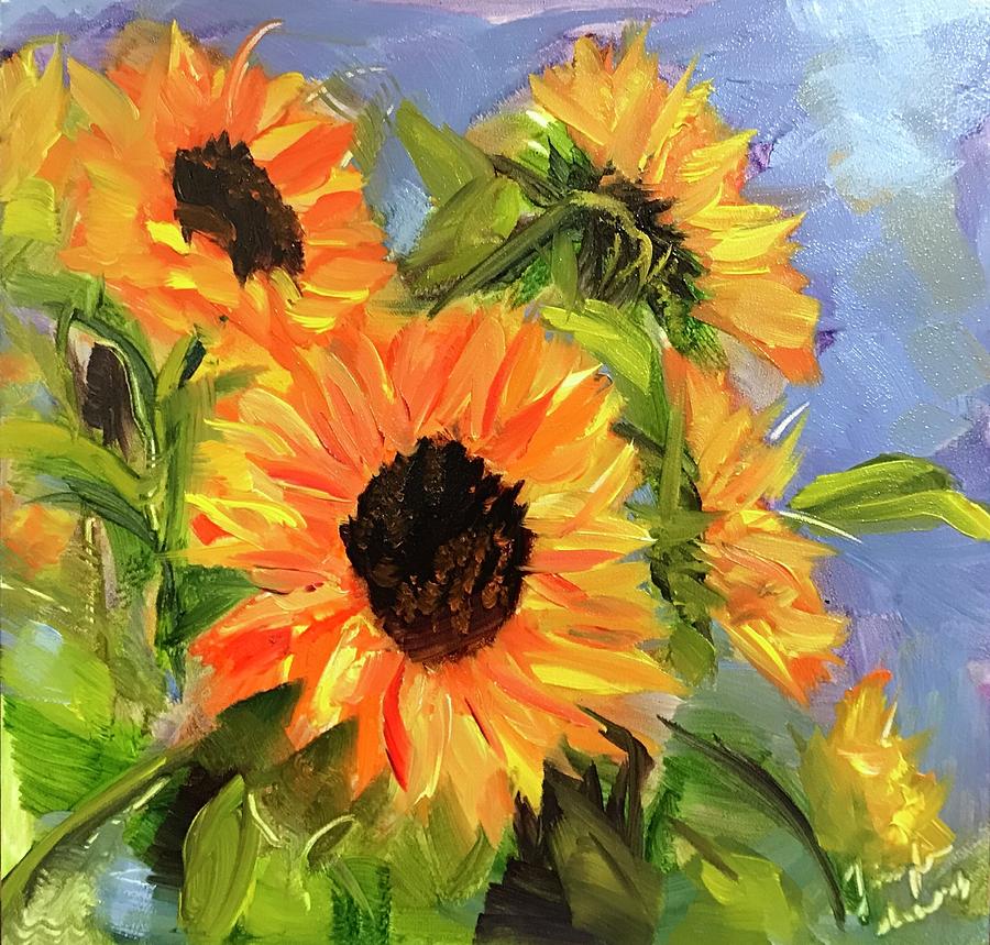 Sunflower Painting - Sunkissed by Jennifer DeWeber