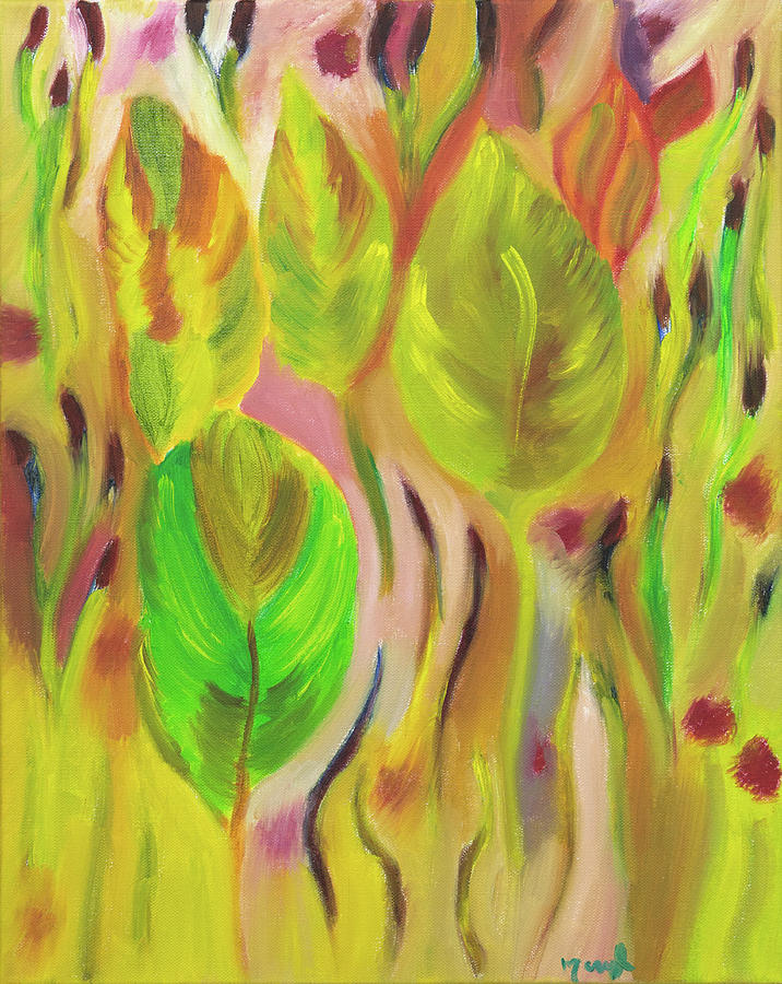 Sunkissed Leaves Painting by Meryl Goudey