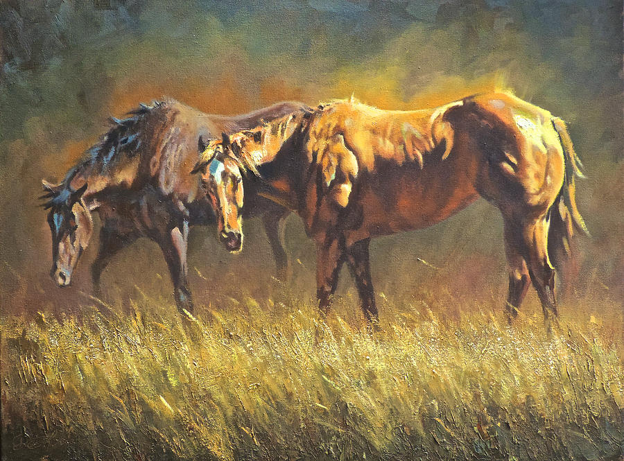 Horse Painting - Sunkissed by Mia DeLode