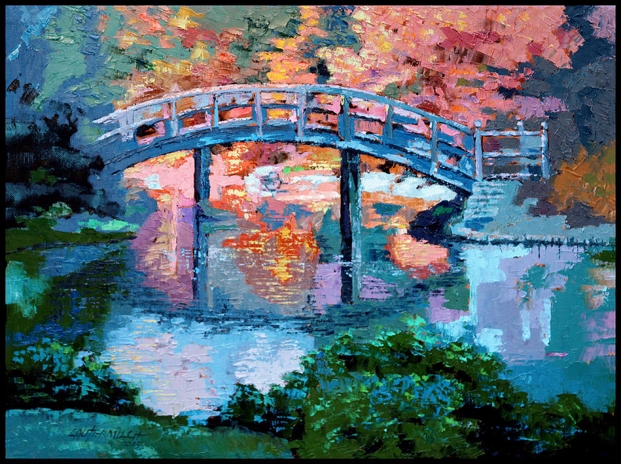 Sunlight in Back of Bridge Painting by John Lautermilch