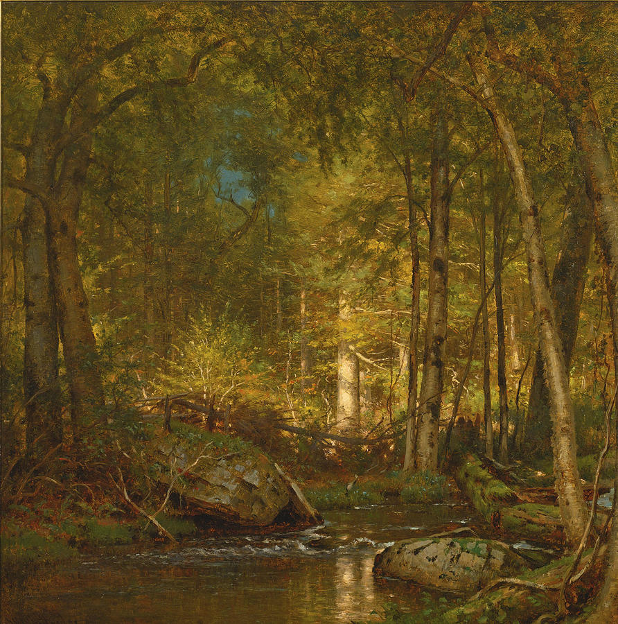 Sunlight in the Forest Painting by Thomas Worthington Whittredge