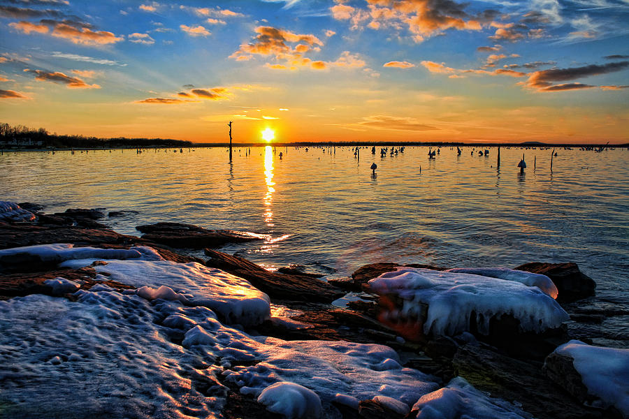 Sunset Photograph - Sunlight On Ice by Carolyn Fletcher