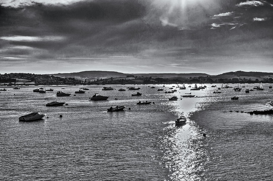Sunlight on the Estuary Monochrome Photograph by Jeff Townsend