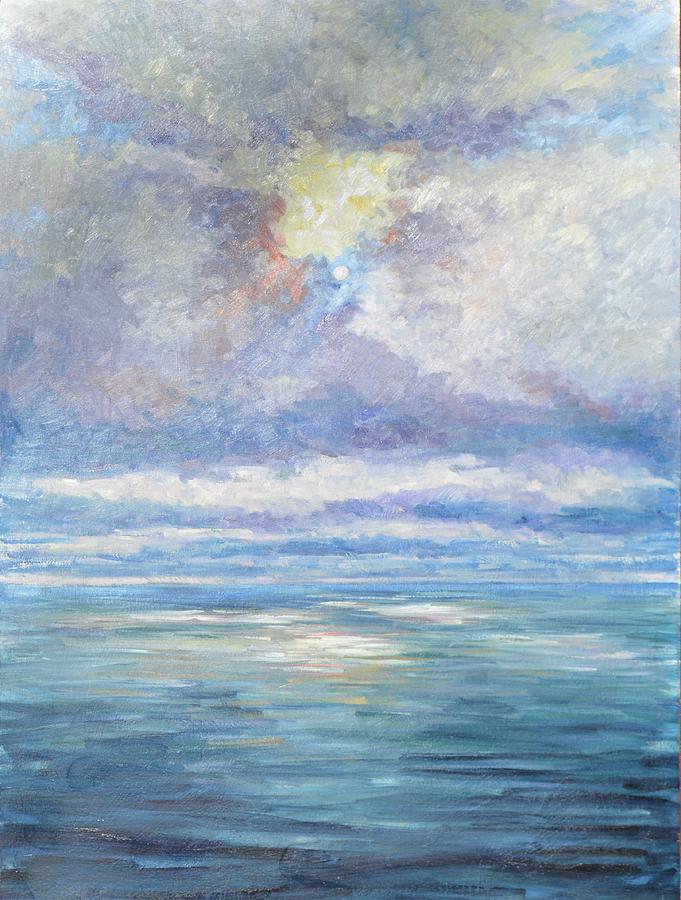 Sunlight on the Silver Sea Painting by Kim Karelson - Fine Art America