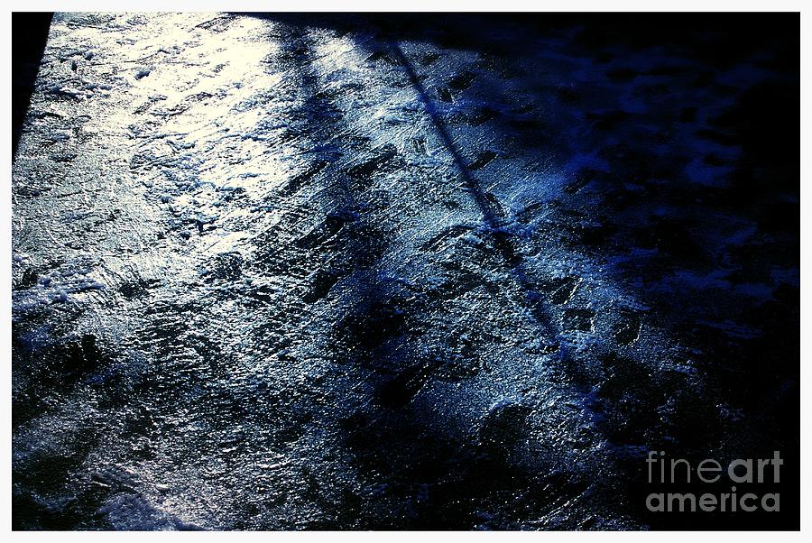 Sunlight Shadows On Ice - Abstract Photograph
