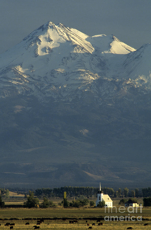 Mount Shasta with Church Photograph by Jim Corwin