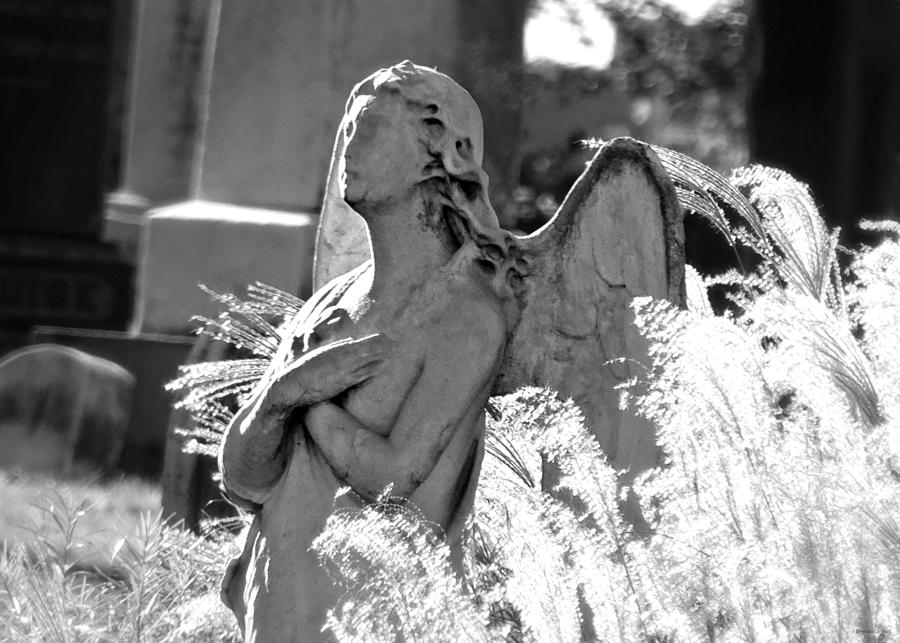 Black And White Photograph - Sunlit Angel by Dark Whimsy