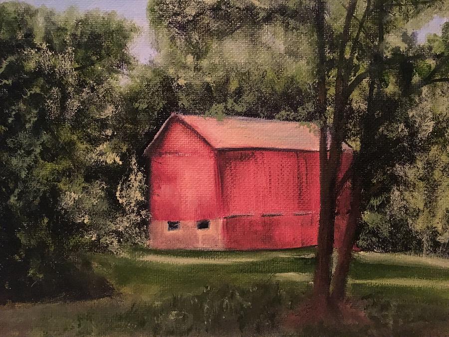 Sunlit Barn Painting by Sharon Schultz