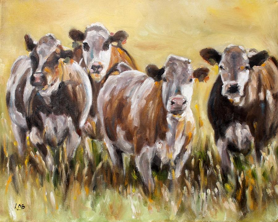 Sunlit Cows Painting by Louise Brown - Fine Art America