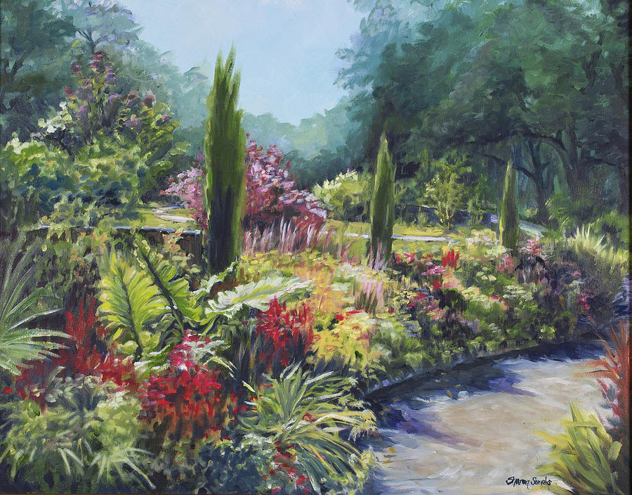 Sunlit Garden Painting by Sharon Sorrels