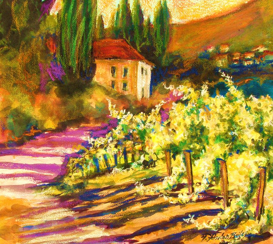 Tuscany Painting - Sunlit Grapevines Sold by Therese Fowler-Bailey Tuscany Painting - Sunlit Grapevines Sold by Therese Fowler-Bailey