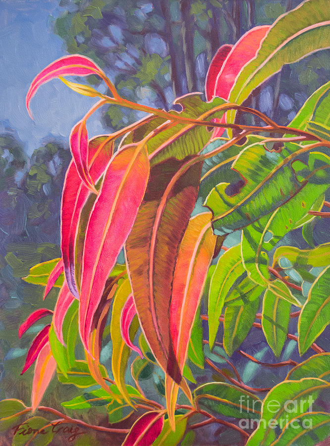 Tree Painting - Sunlit Gumleaves 9 by Fiona Craig