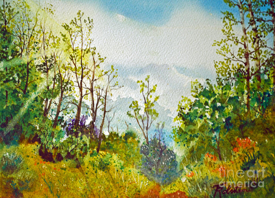 Sunlit Hillside Painting by Terri Robertson