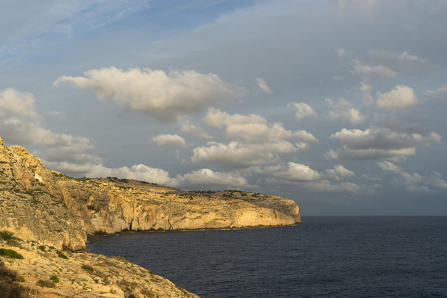 Sunlit Limestone Cliffs in Malta Photograph by Georgia Mizuleva