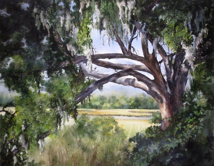 Sunlit Marsh Painting by Mary McCullah