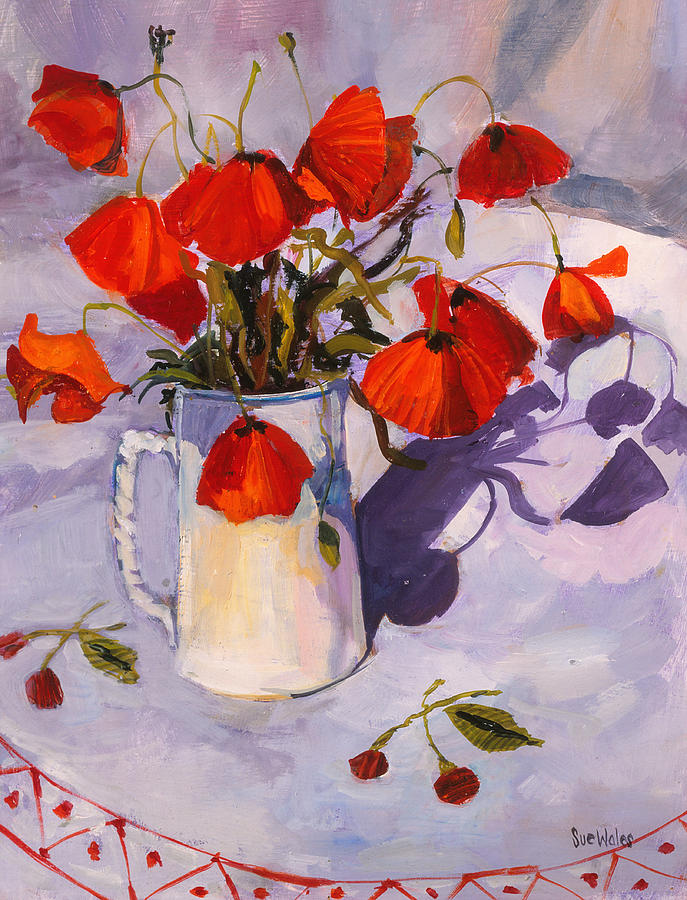 Sunlit Poppies Painting by Sue Wales