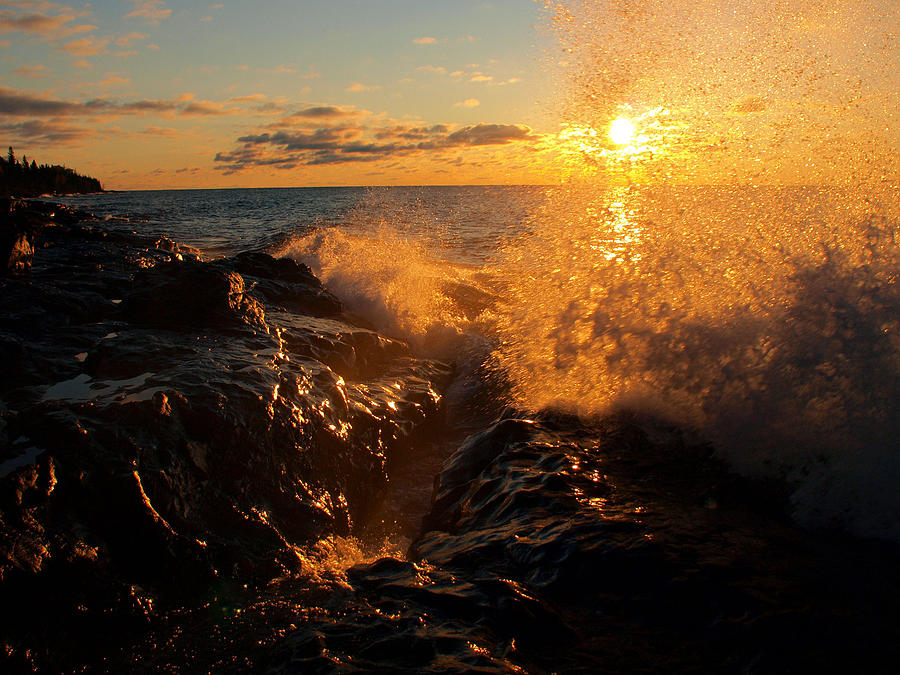Sunlit Spray Photograph by James Peterson