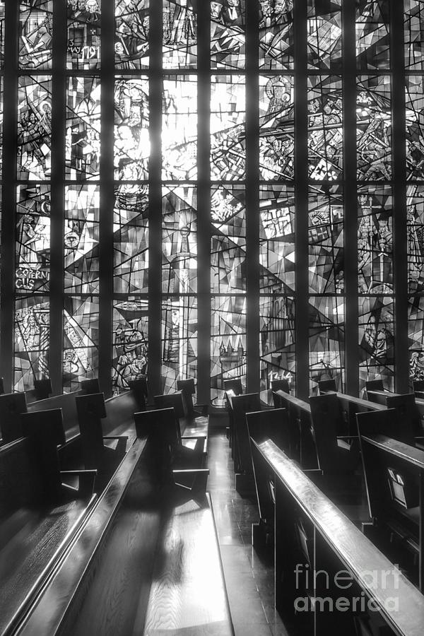 Sunlit Stained Glass at Czestochowa Shrine, PA Photograph by Christopher Lotito